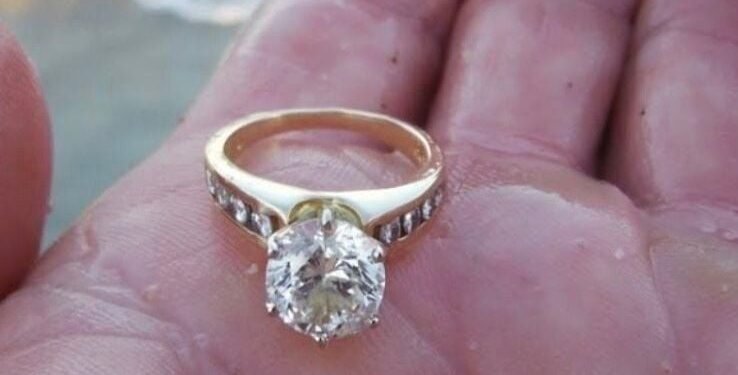 Woman Finds Diamond Ring On Beach