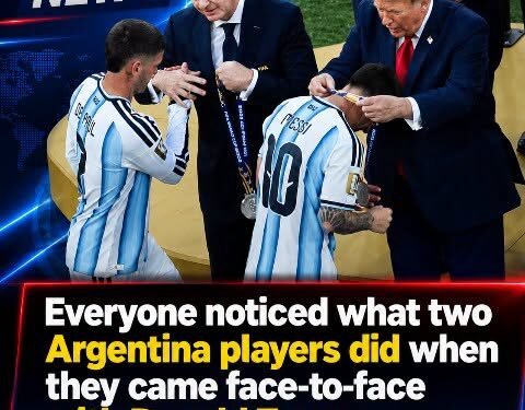 Everyone noticed what two Argentina players did when they came face-to-face with Donald Trump on the podium